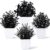 Der Rose 4 Pack Black Artificial Plants for Halloween and Fall
