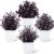 Der Rose 4 Pack Purple Fake Plants in Pots for Halloween and Fall Decor