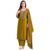 Designerharsha Women Rayon Slub Kurta Palazzo Set – Leheriya Dupatta | Embroidered Ethnic Salwar Kameez Indian Kurti Suit (US, Numeric, 60, Regular, Regular, Mustard Olive)