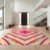 Design&I 8’x10′ Washable Area Rug Arching Pink Featuring Stripes Stars Reading Floormat Snag-Free Chair-Friendly Large for Dining Room, Large Office, Lounge