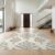 Design&I 8’x10′ Washable Area Rug Neutral Floral Vine with Delicate Scattered Botanical Sprigs for King Size Bedroom, Master Suite, Under Bed, Sleek Flatweave Pet Friendly Built-in Grip