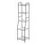 DESIGNSCAPE3D Bathroom Storage Tower, 5 Tier Freestanding Organizer with Matte Black Steel Frame, Vertical Space Saver Shelf Unit for Toilet Paper, Toiletries, Bathroom Essentials