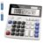 Desk Calculator 12 Digit Extra Large 4.3-Inch LCD Display, Two Way Power Battery and Solar Calculators Desktop, Big Buttons Easy to Press Used as Office Calculators for Desk White