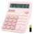 Desk Calculator, Envysun 12-Digit LCD Display Office Calculator – Dual Power, Compact and Lightweight, Easy-to-Read Display, Durable for Business, School, and Home (Pink)