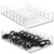 Deskium 2 Pcs Clear Cable Organizers, Plastic Cable Charger Organizer Boxes with Adjustable Dividers, Stackable Power Cord Storage Boxes for Home Office Desk, Drawer, Transparent Wire Organizers