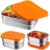 Deskium 3 Pcs Stainless Steel Food Containers, Lunch Containers with Silicone Lids for Little Ones, Metal Snack Containers, Lunch Boxes for School, Office, Picnic, Leakproof, 8 oz, 25 oz