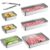 Deskium 6 PCS Bacon Cheese Containers, Stainless Steel Airtight Meat Storage Containers in 4 Sizes, 400 ml to 2000 ml, Dishwasher Safe Fridge Containers with Plastic Lids and Tongs