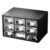 Desk Organizer with 9 Drawer Design, Large Black Plastic Storage Box, Stackable and Wall Mountable, for Office and Home Use, Compact Dust Proof Organizer for Sorting Supplies and Accessories