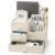 Desk Organizer with Drawer, Leather Nightstand Organizer for Women, Beige