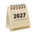 Desk Planner Calendar 2027, Compact Desktop Date Calendar with Writable Paper Pages for Work Study and Home Use