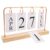 Desktop Flip Calendar Iron Paper Pine Wood Vintage