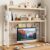Desktop Hutch Bookshelf, 2-Tier Metal Desktop Bookcase with Grid Panel
