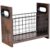 Desktop Magazine Holder, Wooden Magazine File Holder with Handles and Metal Mesh, Wood Magazine Rack for Desk, Desktop Organizer for Files and Magazines