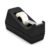 Desktop Manual Tape Dispenser, Black Office Tape Holder with Weighted Base, Serrated Metal Cutting Edge, One-Hand Operation, Fits Standard Tape Rolls with 1-Inch Core for Home and Office