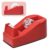 Desktop Office Tape Dispenser, Fits Standard 1-Inch Core Tapes, Weighted Non-Slip Base, Sharp Metal Blade, Smooth Cutting, Adhesive Roll Holder for Office, School, Shop, Home & Business – Red