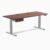 Desky Dual Hardwood Standing Desk with Drawer – 60 x 30 inches with Grommets Sit Stand Desk, Dual Motor, Adjustable Height up to 49.2″, 308.6 lbs Capacity, Solid Walnut Top, Grey Steel Frame