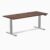 Desky Rubberwood Dual Sit Stand Desk – Height Adjustable Standing Desk with Solid Rubberwood Desktop, Dual Motor Frame & Anti-Collision – Red Walnut/Grey – 72 x 30 inches with Grommets