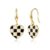 Desnuage Black White Checkered Heart Dangle Earrings for Women 14K Gold Plated Enamel Drop Earrings Hypoallergenic For Sensitive Ears Women Summer Vacation Trendy Jewelry