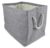 DII Durable Woven Striped Storage Bin Collapsible with Soft Rope Handles Reinforced with Metal Grommets, Medium, 15x10x12, Solid Gray