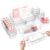 DILIBRA 16 Pcs Clear Extendable Drawer Organizer, Adjustable Drawer Storage 3-Size Desk Drawer Organizer, Plastic Non-Slip Storage Bins for Makeup, Cosmetic, Jewelries, Utensils, Stationery, Dressers