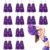 DILIBRA 24 Pcs Metallic Cheerleading Pom Poms with Baton Handle (Purple)