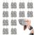DILIBRA 24 Pcs Metallic Cheerleading Pom Poms with Baton Handle (Sliver)