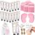 Dimsile 75 Pcs / 25 Sets Baby in Bloom Baby Shower Favor for Guests Pink Feet Soaps Party Gifts Footprint Hand Creams with Organza Bag and Thank You Tag for Winner Gender Reveal Game