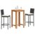 DINDING Garden Bar Set Black Solid Acacia Wood 3 Piece Set Heavy Duty Kiln Dried Hardwood Grain Stability Professional Patio Bar Seating Furniture Collection Set