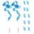 DINHEAROM 12pcs Blue Rhythmic Gymnastics Dance Ribbons Lightweight and Portable Steel Ribbon Sticks for Gymnastics and Dance Activities