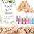 Dinifee 125 Pcs Baby Shower Decorate a Block Game Set Includes Help Us Build Memories Sign 100 DIY Blank Wooden Block 24 Paint Marker Prize for Wedding Baby Shower Game(Leaves)