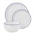 Dinnerware Set 12 Piece Blue Rim Stoneware Dish Set For Kitchen Home Daily Dining