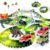 Dinosaur Race Track Toys for Boys 3-5, Flexible Bridge Car Track Set with 2 Toy Cars & Dinosaur Figures, Adventure Race Track Playset for Boys Age 4-7 Birthday Gifts