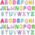 DIOUXPOUP 104Pcs Chunky Letter Beads with Large Hole Colorful Acrylic Alphabet Beads