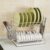Dish Rack, 2-Tier Stainless Steel Over Sink Drying Rack with Draining Tray, Knife Holder, and Chopstick Holder for Kitchen Counter