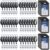 Dispowreath 48 Pack Sliding Badge Holder with Retractable Clip Black Plastic ID Card Case Protector, Heavy Duty Badge Reel ID Holders for Keychain Key Nurse Office Credit License (Vertical)