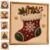 DIY Christmas Pearl Diamond Painting Art Kit with Frame, Christmas Pearl Beads Art Craft for Adults & Beginners, Gemstone Diamond Dots Beads Painting for Home Wall Decor，Stocking