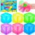 DIYDEC 6PCS Stress Ball Cubes 1.77in Slow Rising Ice Sensory Squishy Cubes Soft Clear Squeeze Fidget Jelly Cube for Adults Kids Stress & Anxiety Relief Party Favors Classroom Prizes