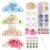 DIY Hair Claw Clip Kit with Multi-Size Glass Rhinestones, Jelly Color Marble-Pattern Hair Clips with Secure & Comfortable Hold for Personalized Hair Accessories (4, Macaron)
