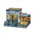 DIY Mini House Kit, Santorini Sun Coffee Shop Wooden Model Building with Touch LED Light, for Teens & Adults