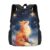 Diyodk Starry Night Fox Backpack,3d Print Laptop Backpack Lightweight Casual Daypack Bookbag Multi-Function Travel Backpack 16.5 In