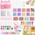 DIY Squishy Making Kits, Squishy Set,Handmade Squishy Stress Balls,16 Different Ball Skins (8 Clear),18 Fillers,Cable Ties,Glue,Stoppers,10 EVA Bags and Clips,Cat-Ear Storage Box,Mixing Bowl