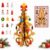 DIY Wooden Christmas Tree Ornament Set, Tabletop Holiday Craft Kit (Gold)