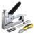 DNA Motoring 3-in-1 Upholstery Stapler Gun 1500 Staples, Heavy Duty Stapler Nail Gun for Wiring, Data Cables, Carpentry, Decoration, DIY, W/Staple Remover, Silver, TOOLS-00366