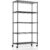 DNMDSXDRG 4-Tier Wire Shelving Unit with Wheels, 77x37x156cm, Black