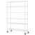 DNMDSXDRG 6-Tier White Iron Wire Shelving Unit with Wheels, 117x45x208 cm
