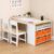 DobleePy 4-in-1 Kids Art Table & 2 Chairs Set, Activity Desk, Orange Drawer