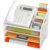 DocNest 4 Tier Metal Mesh Desk File Organizer with Phone Shelf, White