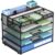 Docnest 5 Tier Mesh Desk Organizer with Adjustable Compartments – Stackable Letter Tray with Built-in Pen Holder & Handles – Desktop File Storage for Office, Home, School Supplies – Black