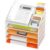 DocNest 5 Tier Metal Mesh Desk File Organizer with Phone Shelf, White