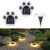 Dog Paw Solar Lights Outdoor, IP65 Waterproof, 4 LED for Lawn & Pathway